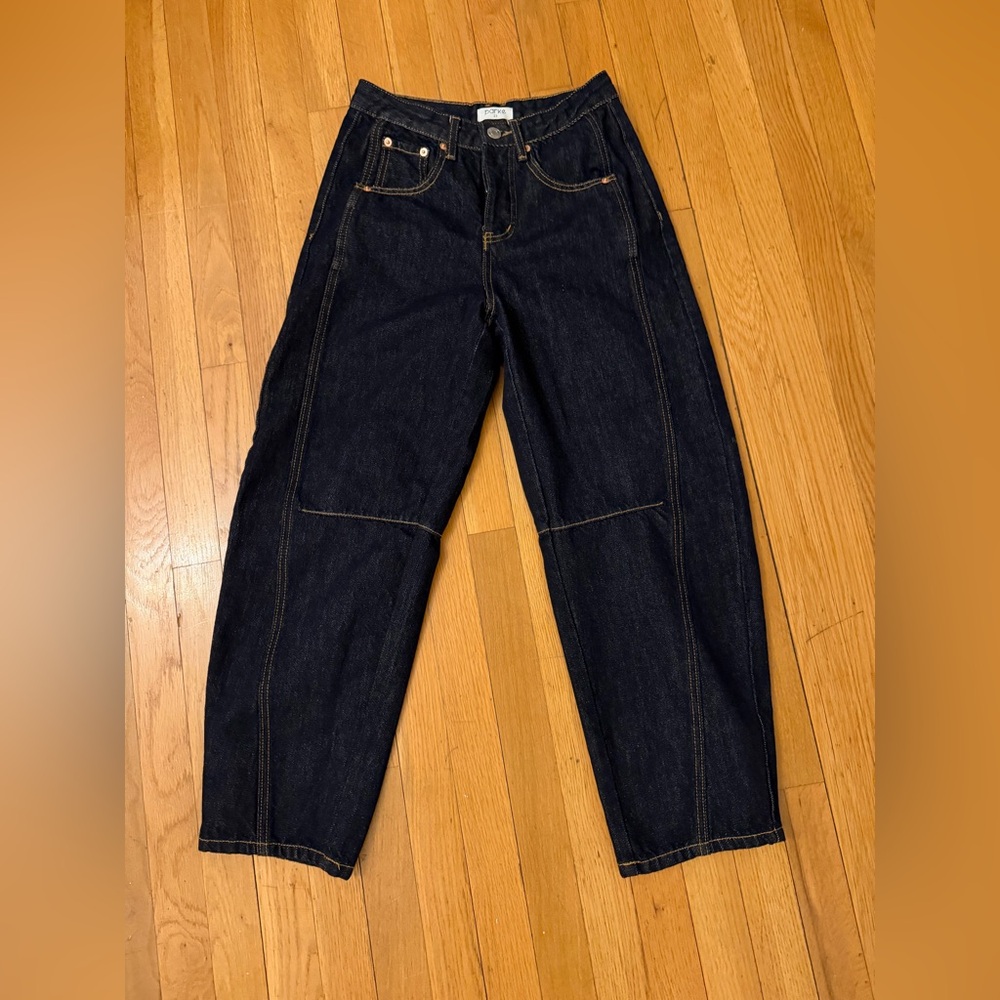 Parke Women's Dark Blue Barrel Jeans